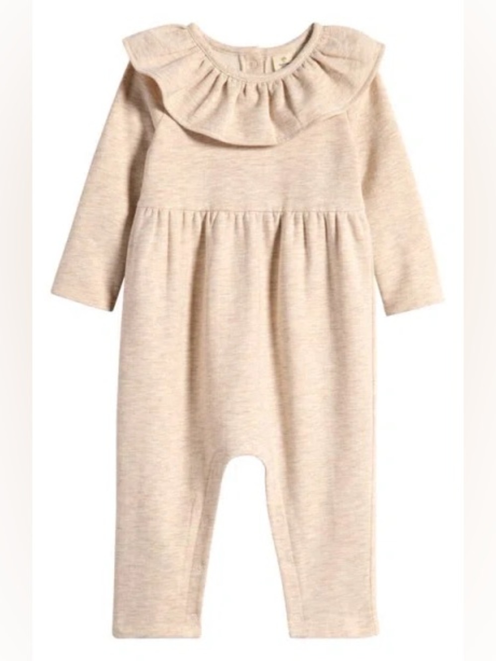 Tucker + Tate Cream Ruffle Collar Fleece Lined Jumsuit